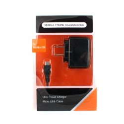 2 in 1 Power Micro USB V8/V9 House Charger (Orange PK)